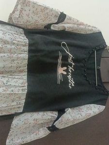 A Korean Floral Print Dress