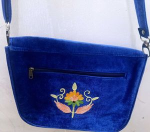 Blue Floral Crossbody Bag