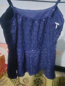 Sparkly Navy Peplum Tank