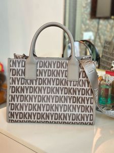 Authentic DKNY Typography Printed Leather Bag