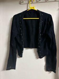 Black Embellished Cardigan
