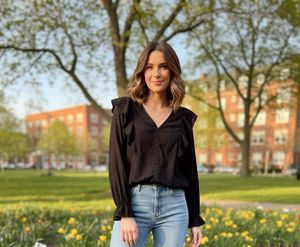 Ruffled Black Blouse