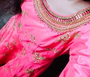 Pink Embroidered Kurti