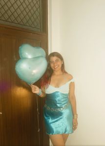 blue party dress
