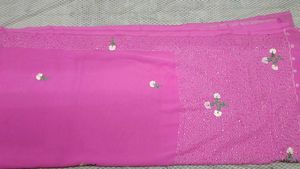 Pink Embroidered Saree