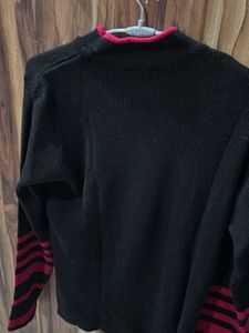 Striped Sleeve Knit Sweater