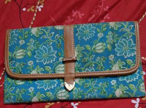 Floral Print Clutch with Chain Strap