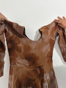 Floral Brown Anarkali