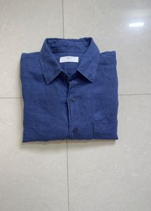 UNIQLO NAVY BLUE LINEN SHIRT