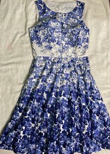 Blue Printed Frok For Women