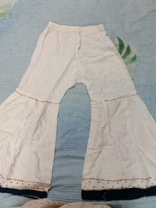 White Embroidered Gharara Pants