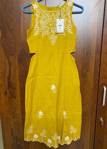 🌻Mustard Embroidered Dress