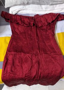 Chic Red Off-Shoulder Dress