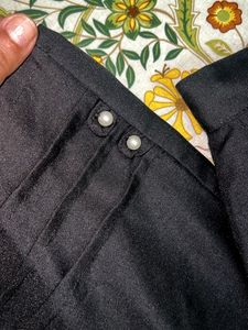 Black Palazzo with Pearl Detail