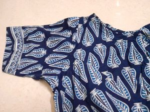 Blue kalkari Boat Neck Blouse