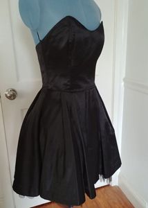 Black Strapless Bow Elastic Tulle Cocktail Party