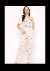 Cute Cat Pajama + Red rose Top