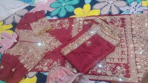 Maroon Embroidered Salwar Suit