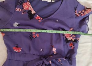 Floral Korean Midi Dress💜✨🌸