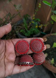 Red Jhumkas