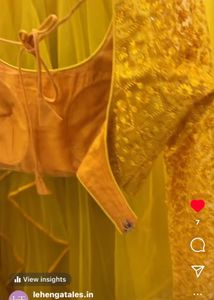 ruffle mustard lehenga