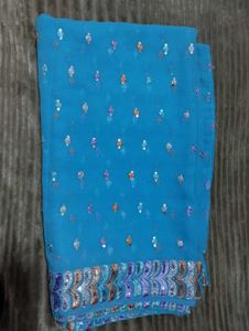 Blue Sequin Saree