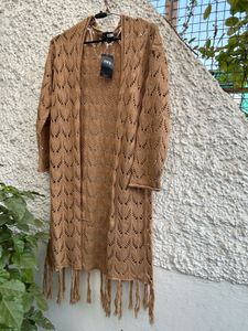 Boho Crochet Tassel Shrug – Size S