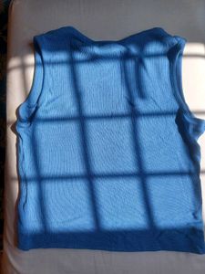 Blue Cut-Out Tank Top