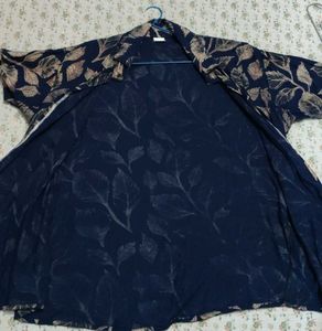 Leaf Print Button-Down Shirt