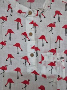 Flamingo Print Kurta Set ( Avl Sizes 2- 7 Years)