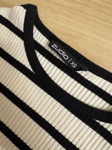 Striped Ribbed Tee