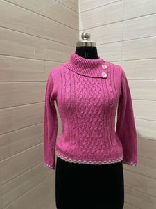 Y2k Korean Pink Cable Knit Sweater