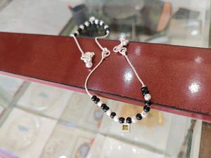 Pure Silver Beaded Anklet with For Baby Girl