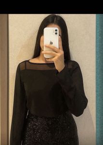 Chic Black Long Sleeve Top