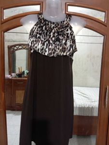Animal Print Ruffle Dress