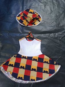 &#34;Stylish Multicolor Baby Girl Frock with Matching