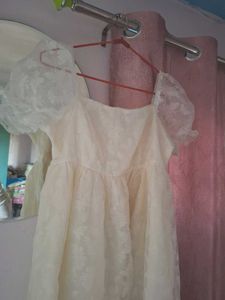 Cream Puff Sleeve Mini Dress