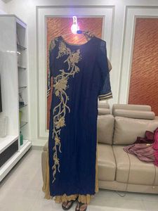 Blue Indo Western Gown
