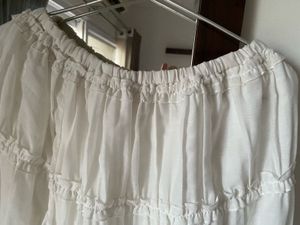 Ruffle White FULL LENGTH SKIRT