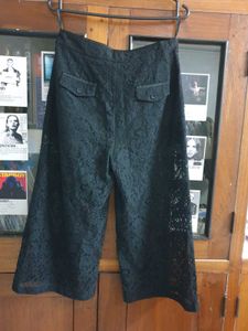 Black Lace Wide Leg Pants