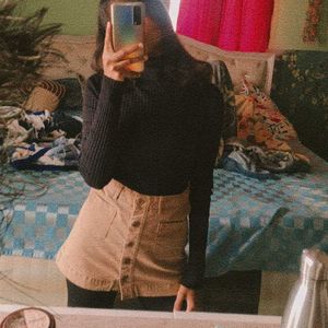 Button Front Mini Skirt