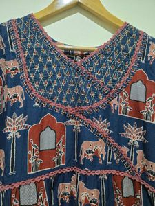 Elephant Print Tiered Midi Dress