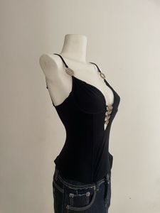 Black Embellished Tank Top