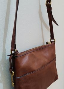 Authentic Fossil Genuine Leather Sling Bag