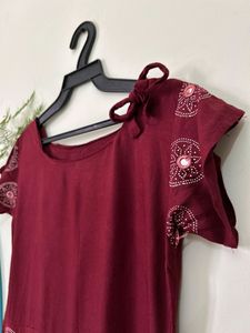 Side Slit Desi Print Dress