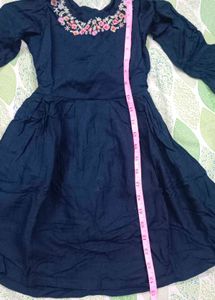 Navy Embroidered Dress