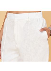 Elegant White Linen Trousers