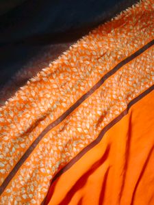 Orange Leaf Print Fabric