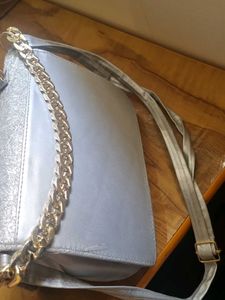 Silver Party Wear Sling Bag