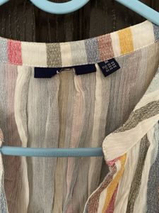 Striped Button-Down Top